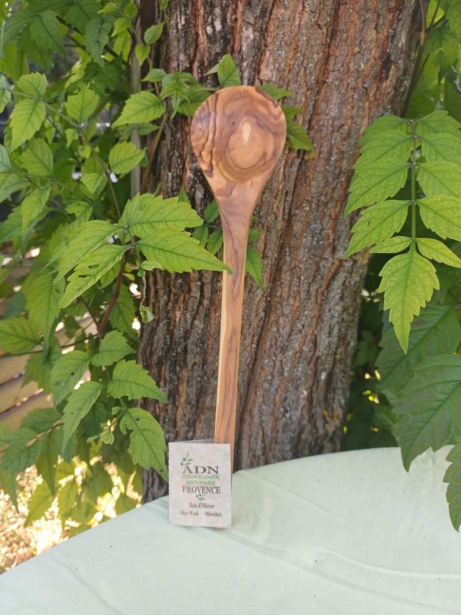 Cuillère en Bois d'Olivier à manche rond