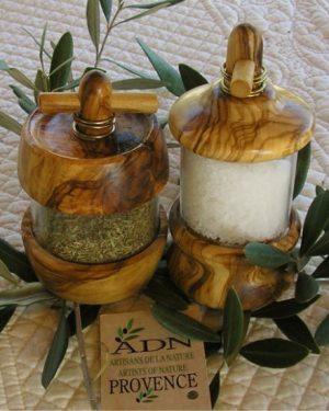 Duo Moulin Herbes et Sel en Bois d'Olivier