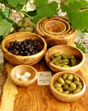 Lot de 4 bols en Bois d'Olivier