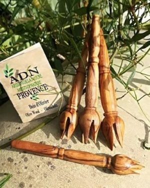 Mini Piques Olives en Bois d'Olivier x 4 pièces