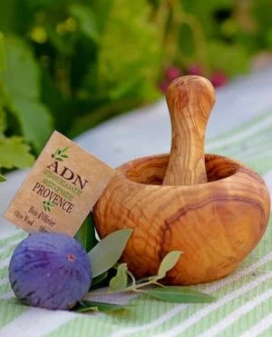 Mortier et son Pilon en Bois d'Olivier 10 cm