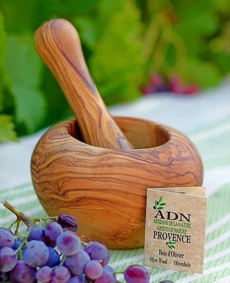 Mortier et son Pilon en Bois d'Olivier 12 cm