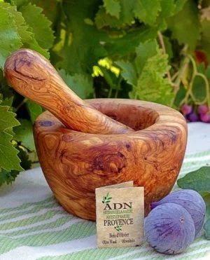 Mortier et son Pilon en Bois d'Olivier 16 cm