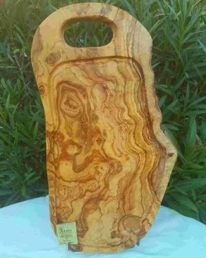 Planche à Viande avec poignée en Bois d'Olivier 50x25x2cm env.