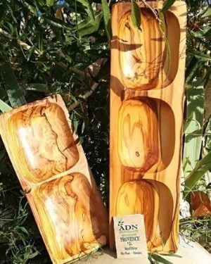 Ravier duo rectangulaire en Bois d'Olivier 23x10 env