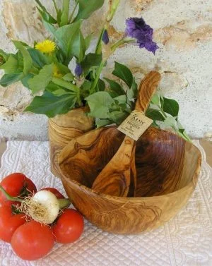 Saladier Moderne en Bois d'Olivier 24 cm env
