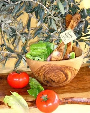 Saladier Moderne en Bois d'Olivier 25 cm env