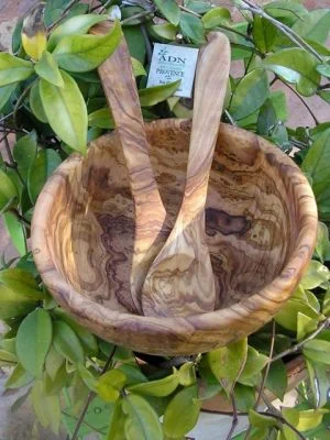 Saladier Moderne en Bois d'Olivier 27 cm env