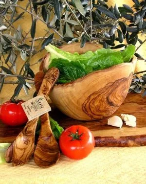 Saladier Rustique en Bois d'Olivier 23 cm env