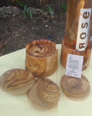 Set de 6 sous-verres en Bois d'Olivier